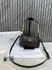 Coach Teri Coffee Brown Shoulder Bag With OG Box Dust Cover Brown