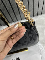Coach Teri Black Shoulder Bag With OG Box Dust Cover Black