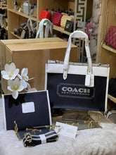 Coach Field Tote 30 Authenic Black Canvas With Pouch OG Box & Dust Bag 6739 Black