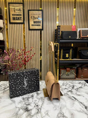 Yves Saint Laurent Ysl Sunset Shoulder Bag With Box And Dust Bag Apricot 8878