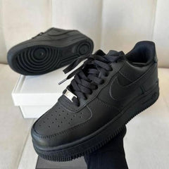 Nike Airforce 1 Short Leather Black Women With Bustbag