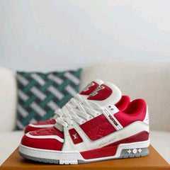 LOUIS VUITTON TRAINER SIGNATURE RED WHITE