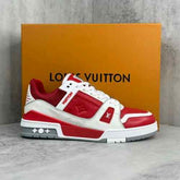 LOUIS VUITTON TRAINER SIGNATURE RED WHITE