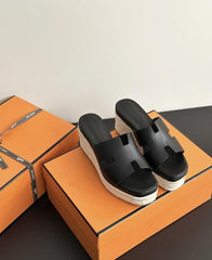 Hermes EZE 30 Sandals Platform Heel With Original Box & Carry Bag Packing