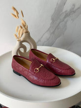 Gucci Jordan Maroon Loafers Horsebit Almond Toe For Women With OG Box & Carry Bag