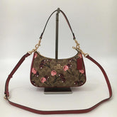 Coach Teri Shoulder Bag Signature Canvas Cherry Print Dark Apricot Caramel With OG Box Dust Cover Carry Bag 88075