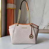 Michael Kors Jet Set Travel Chain Shoulder Tote Bag Witch Dust Bag (70199 Beige)