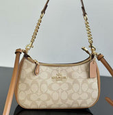 Coach Teri Khakhi Caramel Shoulder Bag With OG Box Dust Cover & Carry Bag Caramel
