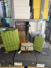 Gucci Dionysus Mini Bag In Apricot Khakhi Leather With OG Box Dust Cover & Carry Bag Apricot Khakhi 476430