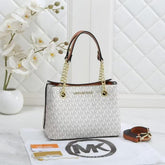 Michael Kors Teagan Logo Small Shoulder Bag With Dust Cover & Carry Bag Beige Brown 20051