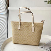 Coach Signature City Tote Bag Apricot Beige With Dust Bag C1741 Apricot Beige