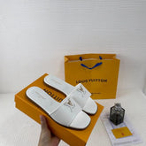 Louis Vuitton LV Mare Flat Mule White With OG Box & Carry Bag