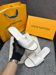 Louis Vuitton LV Mare Flat Mule White With OG Box & Carry Bag