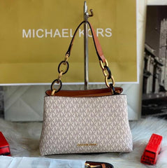 Michael Kors Mk Trisha Shoulder Bag With Dust Bag Beige Brown 20201
