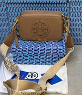Tory Burch Miller Crossbody Camera Bag Brown With OG Box & Dust Bag 3300 Brown