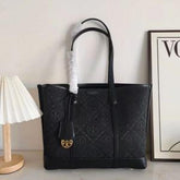 Tory Burch Jacquard Tote Bag 30cm With Dust Cover 003 black