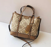 Tory Burch Small Tote Jacquard Signature Brown With Dust Bag Brown