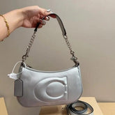 Coach GB Teri Shoulder Bag With Signature Quilting With OG Box & Dust Bag CA548 Silver