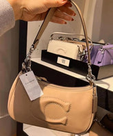 Coach GB Teri Shoulder Bag With Signature Quilting With OG Box & Dust Bag CA548 Beige
