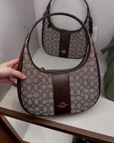 Coach Carmen Shoulder Bag With OG Box Dust Bag 6812 14 Brown Cloth