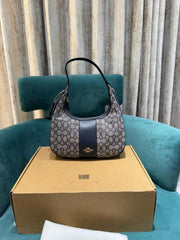 Coach Carmen Shoulder Bag Blue Cloth With OG Box Dust Bag 6812 2 Blue Cloth
