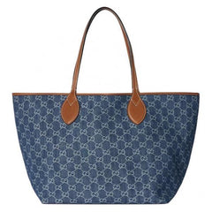 Gucci GG Totissima Supreme Denim Blue Tote Bag With Dust Cover & Carry Bag 820481