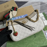 Gucci Ophidia GG Supreme Shoulder Bag With OG Box Dust Cover & Carry Bag 735132 Beige Strawberry