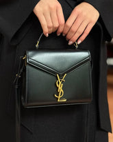 YSL Saint Laurent Cassandra Top Handle Bag With OG Box Dust Cover & Carry Bag 1823 Black