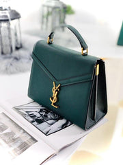 YSL Saint Laurent Cassandra Top Handle Bag With OG Box Dust Cover & Carry Bag 1823 Green
