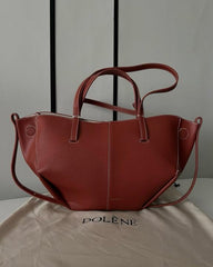 Polene Cyme Large Tote With Wallet & Original Dust Cover Maroon Wine