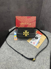 Tory Burch Eleanor T Monogram Small Convertible Shoulder Bag Black Jacquard With OG Box & Dust Cover 861568