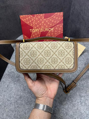 Tory Burch Eleanor T Monogram Small Convertible Shoulder Bag Hazelnut Brown With OG Box & Dust Cover 861568 (Copy) (Copy)