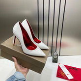 Christian Louboutin Miss Iriza 10 White Sparkle Bottom Z Heels Patent With OG Box & Dust Cover W53