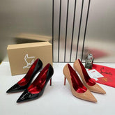 Christian Louboutin Miss Iriza 10 Apricot Sparkle Bottom Z Heels Patent With OG Box & Dust Cover W53