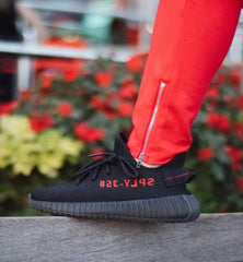 Adidas Yeezy 350 V2 Bred Black Red for Girls Semi-UA 7A Quality (D-2024)