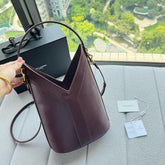YSL Y top handle bucket bag with dust bag(2535-burgundy)