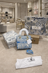 Christian Dior D Lady Light Blue Sling Bag With Double Box Dust bag Sling belt