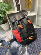 Coach Rivington Backpack Color block Black Red Signature Canvas Unisex Backpack With Dust Cover 058 1 Black Red