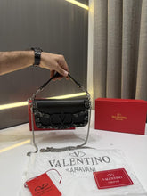 VALENTINO GARAVANI BLACK CRYSTAL EMBELLISHMENT LOCO SMALL SHOUDER BAG WITH OG BOX