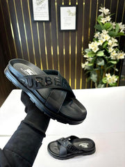 Burberry Cross Strap Slide Black