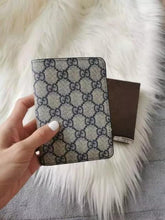 Gucci GG Supreme Emblem Blue Passport Case Canvas Leather With OG Box G102