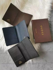 Gucci GG Supreme Emblem Blue Passport Case Canvas Leather With OG Box G102