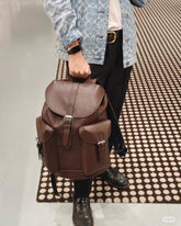 Coach Warner Backpack Signature Coated Canvas Leather With Dust Cover 909 Red Coffee