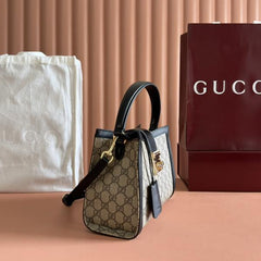 Gucci Padlock Medium Top Handle Bag With OG Box Dust Cover Beige Black 838992