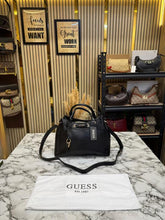 Guess Emera Logo Satchel Hand Bag With Dust Bag (Black)