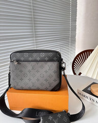 Louis Vuitton LV M45320 Virgil Abloh Trio Messenger Multi Crossbody Bag With OG Box & Dust Bag (Grey)