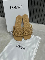 Loewe Beige Petal Anagram Slides For Women With Original Box And Dust Cover