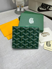 Goyard Gy Saint Florentin Leather Green Wallet With OG Box & Dust Bag 802 Green