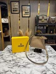 Fendi Peekaboo I see U Shoulder Bag With Box 731 Apricot