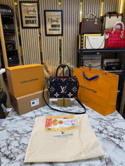Louis Vuitton PM Onthego Monogram Premium Quality Tote Bag With Double Box And Dust Bag Including Carry Bag Black M45595